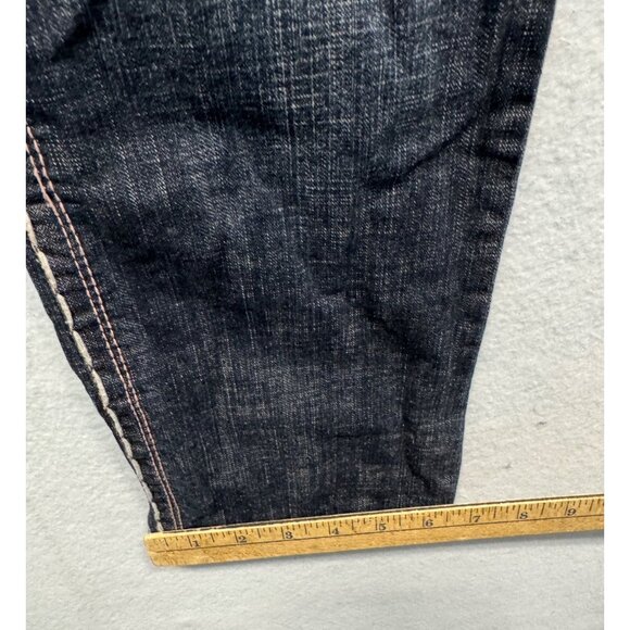 Laguna Beach Jean Co. Fleur De Lis Button Distressed Dark Wash Denim Jeans 27 - Picture 12 of 14